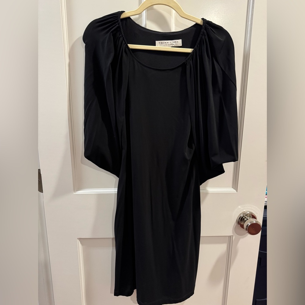 Trina Turk Black Cape Sleeve Dress